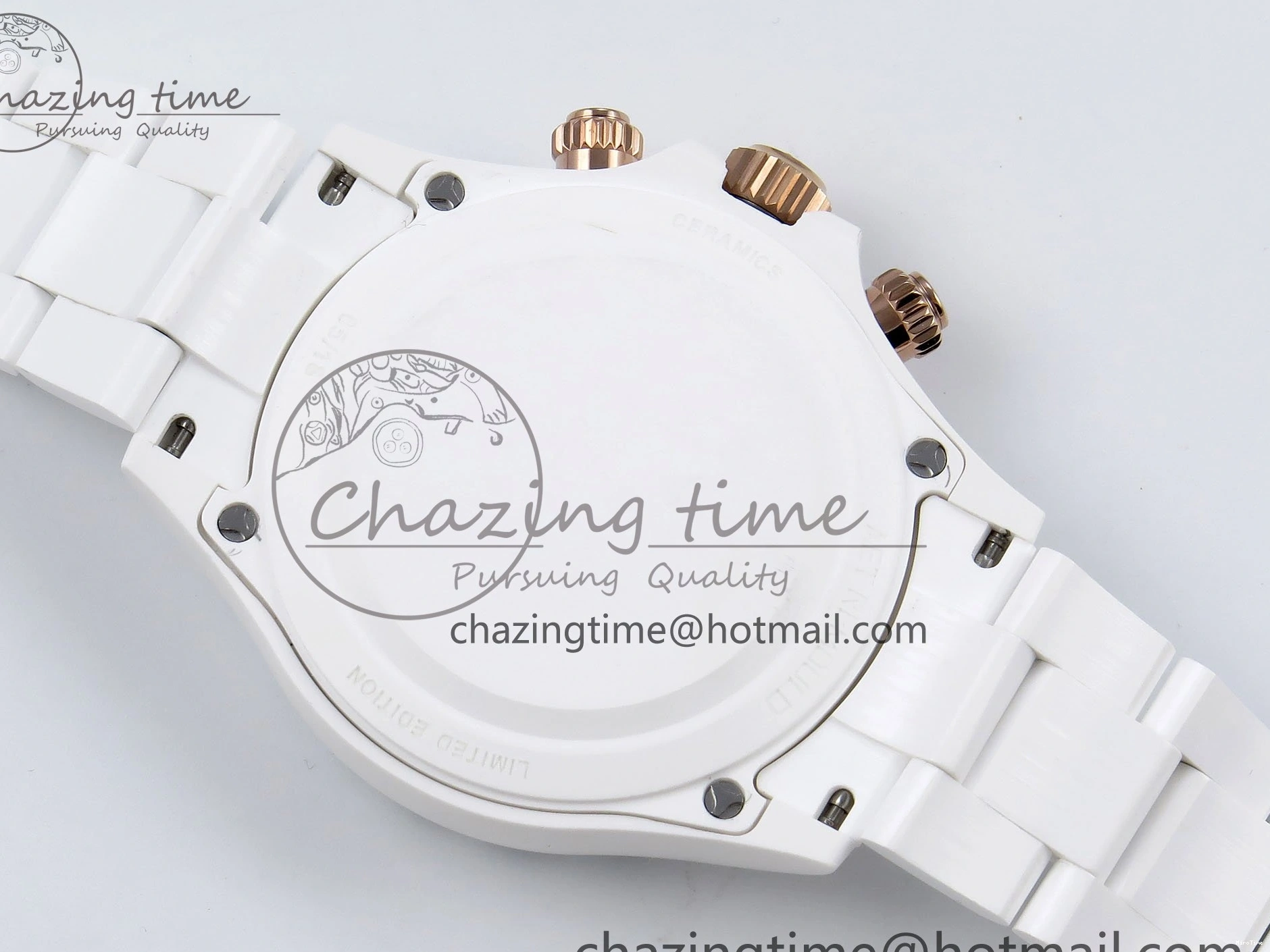 MiroTime 1231 TopPick Daytona AET White Solid Ceramic Case and Bracelet Pink Dial ZF 1:1 Best Edition SH 1650